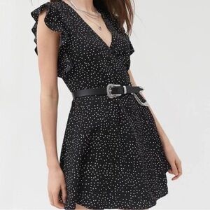 Urban Outfitters Black and White polka dot wrap dress